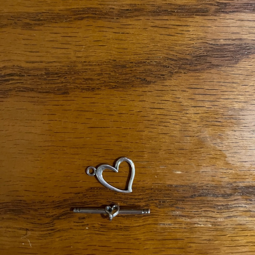 Vintage Sterling Silver Lopsided Heart Toggle clasp